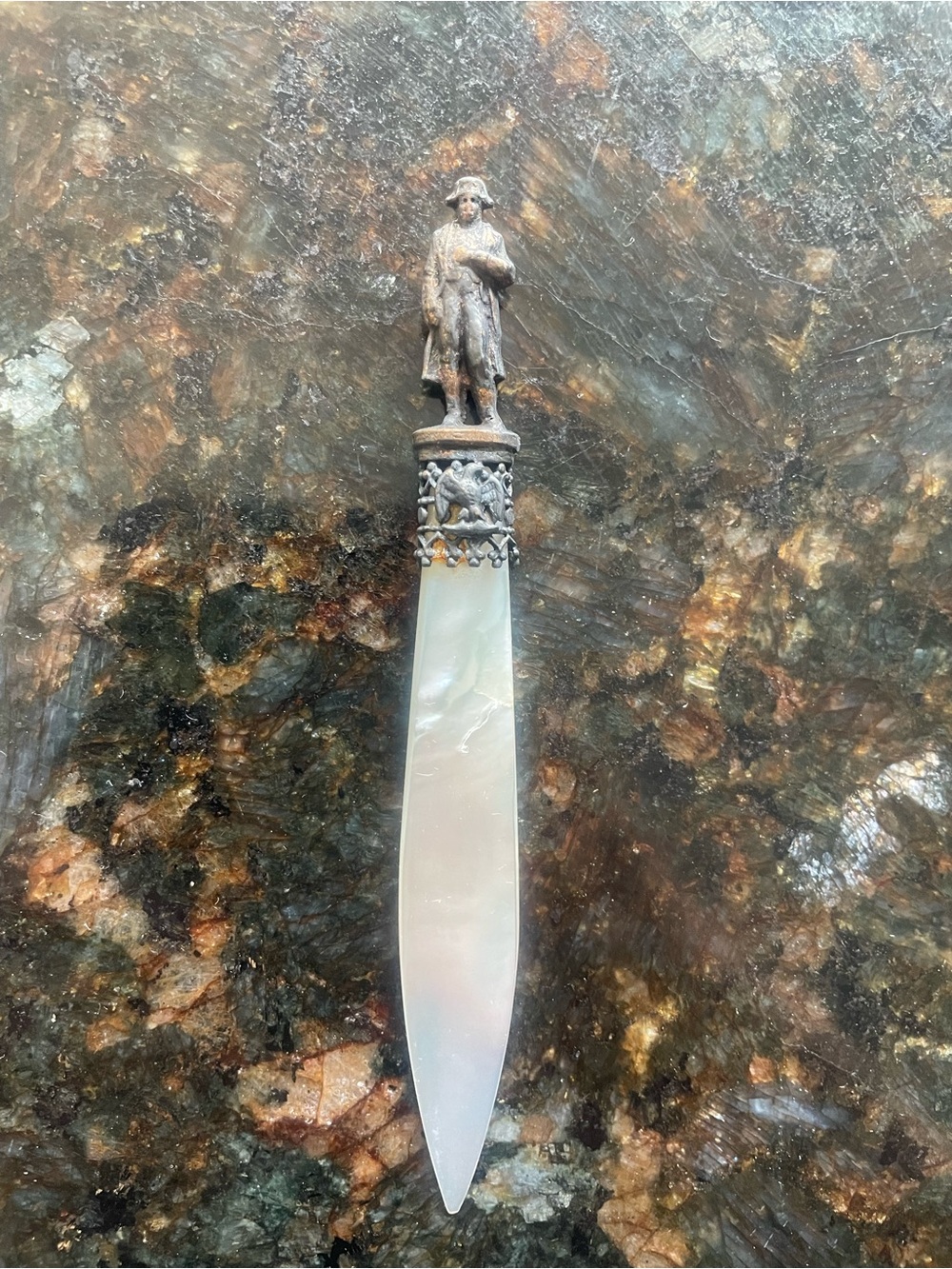 Antique Mother of Pearl and Bronze letter opener